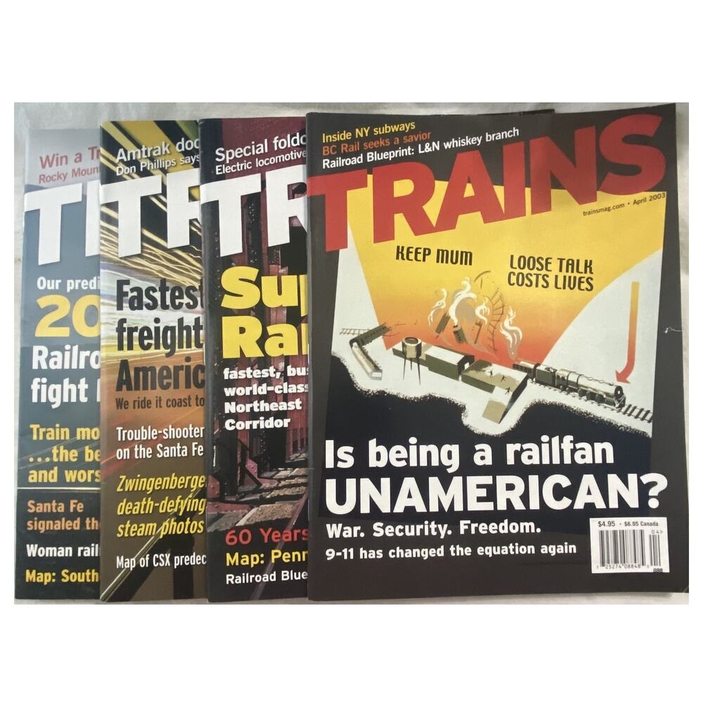 Vtg Lot 4 Trains Jan Feb Mar Apr 2003 Magazine Railroad Freight Yard Collect